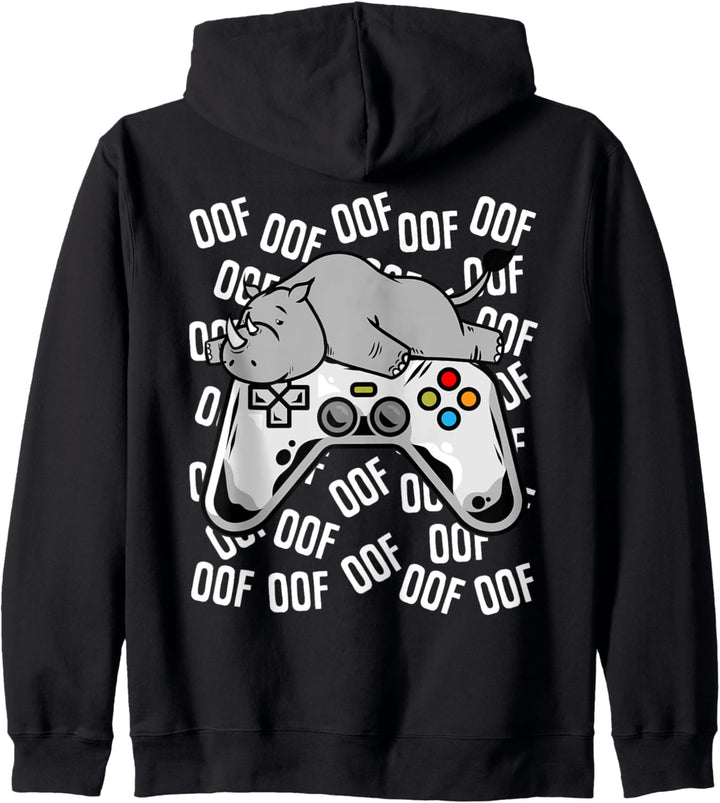 Rhino Videospiel Noob Oof Kinder Jungen Mädchen Geschenk Kapuzenjacke