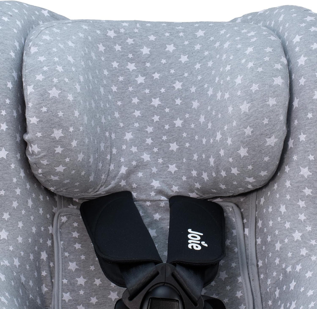 JYOKO Kids Bezug aus Baumwolle, kompatibel mit Joie I-Spin 360 und Joie I-Safe (White Star) White St