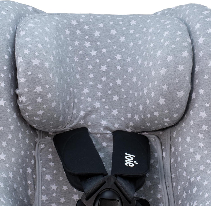 JYOKO Kids Bezug aus Baumwolle, kompatibel mit Joie I-Spin 360 und Joie I-Safe (White Star) White St