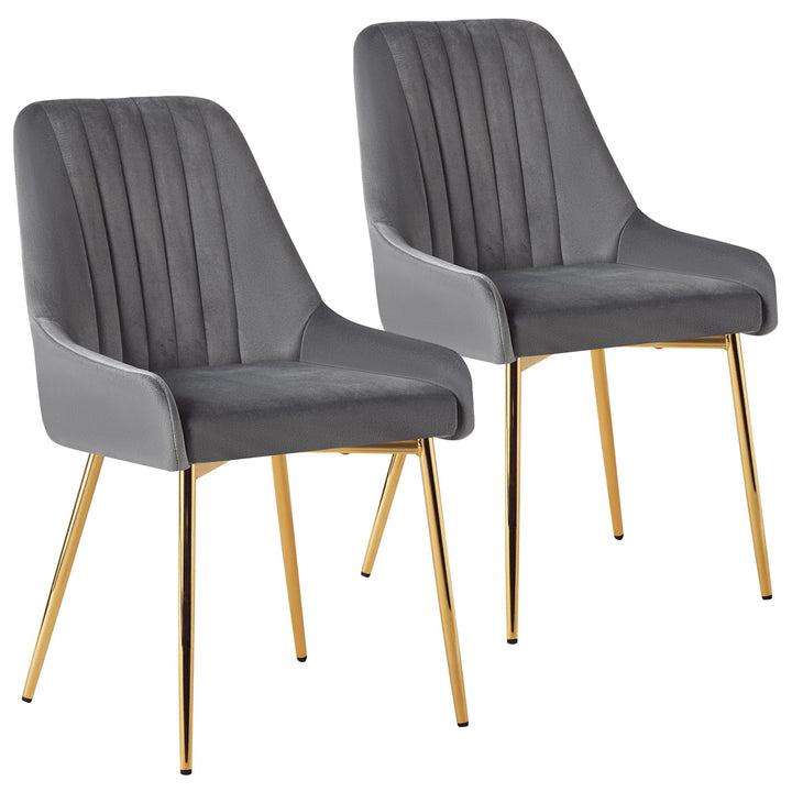 EsszimmerstüHle 2er Set, Moderne Samt-WohnzimmerstüHle, Polsterstuhl Esszimmer,Gepolsterter Armloser