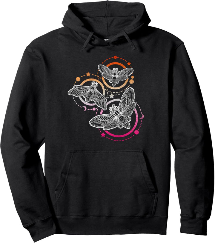 Lesbische Flaggenfarben, Okkulte Schmetterlinge Pullover Hoodie