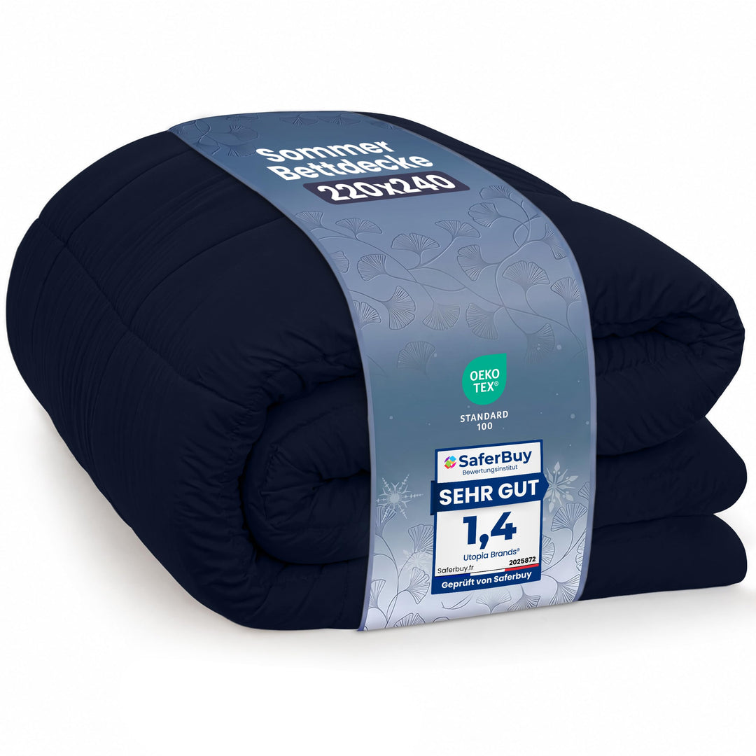 Utopia Bedding Bettdecke 220 x 240 cm, leichte Bettdecke mit Polyesterfüllung für 4 Jahreszeiten, Mi