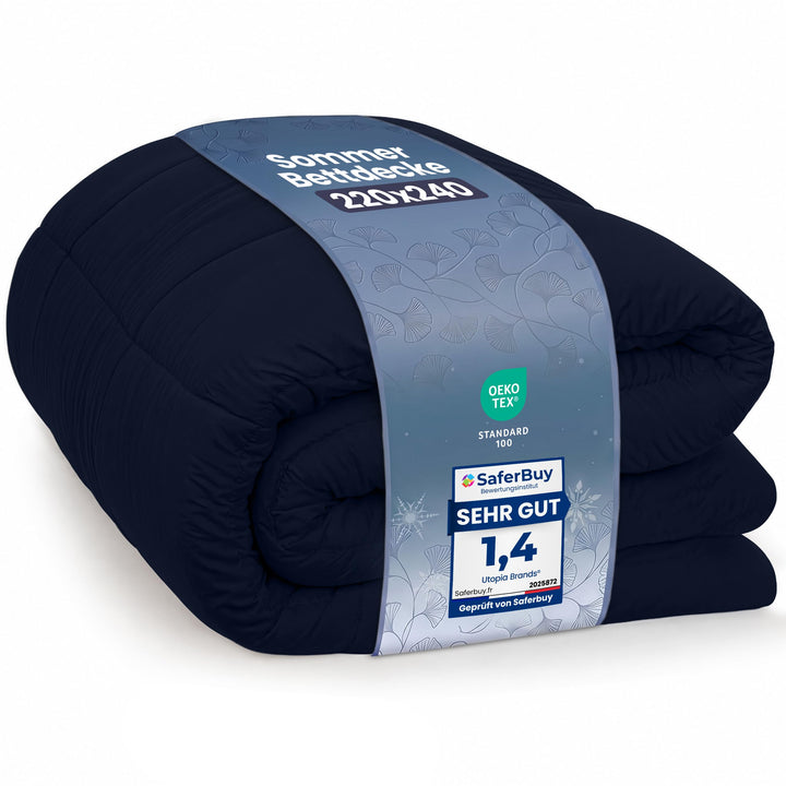 Utopia Bedding Bettdecke 220 x 240 cm, leichte Bettdecke mit Polyesterfüllung für 4 Jahreszeiten, Mi