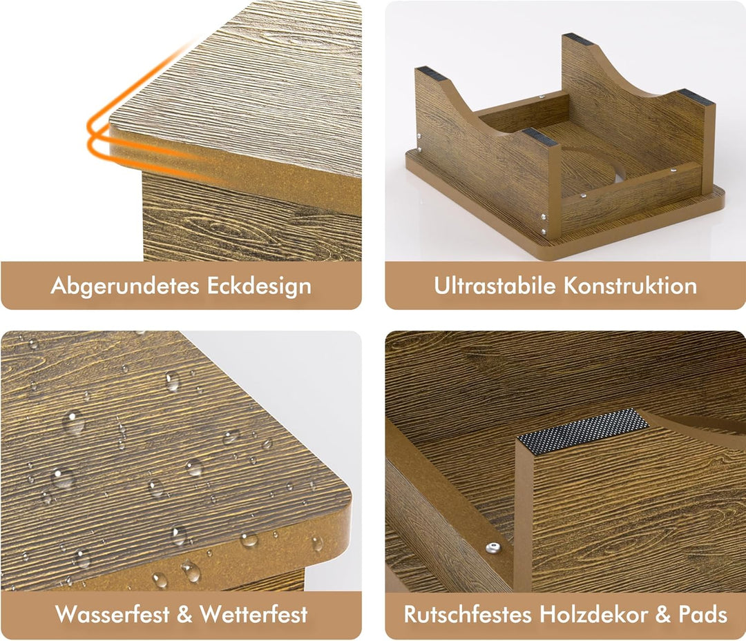 Tritthocker für Erwachsene, Senioren und Kinder mit rutschfestem Gummi, 40 x 32 x 14 cm, robuste HDP