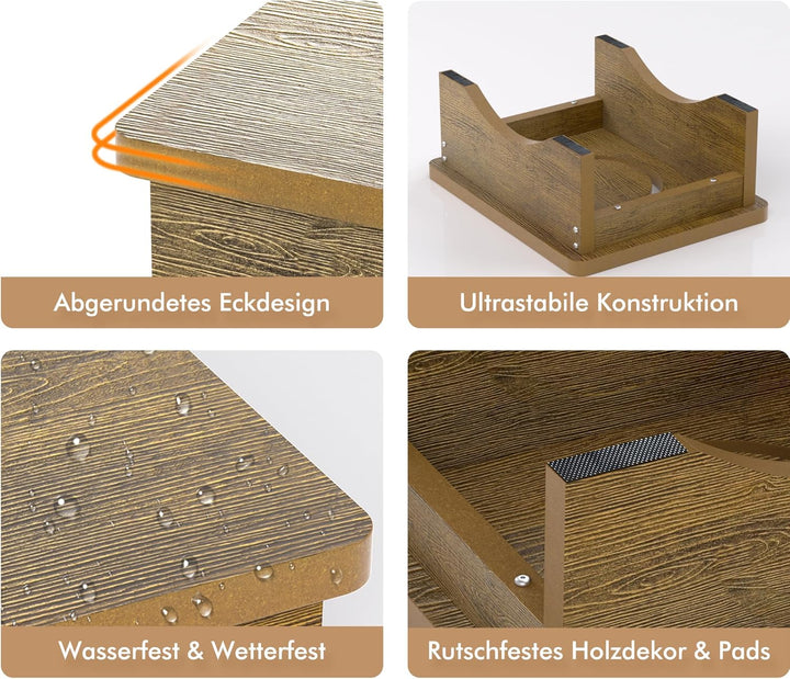 Tritthocker für Erwachsene, Senioren und Kinder mit rutschfestem Gummi, 40 x 32 x 14 cm, robuste HDP