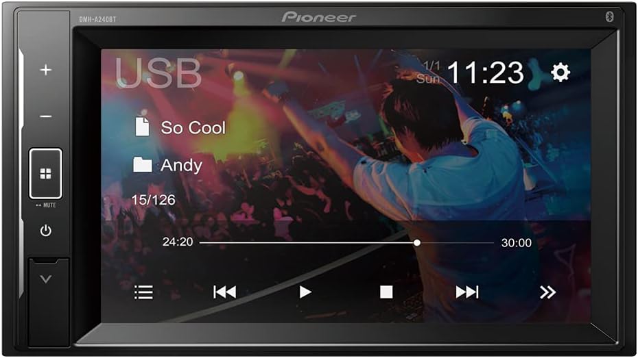 Pioneer DMH-A240BT 2-DIN Autoradio Bluetooth USB passend für Alfa Romeo Mito 2008-2013 Silber