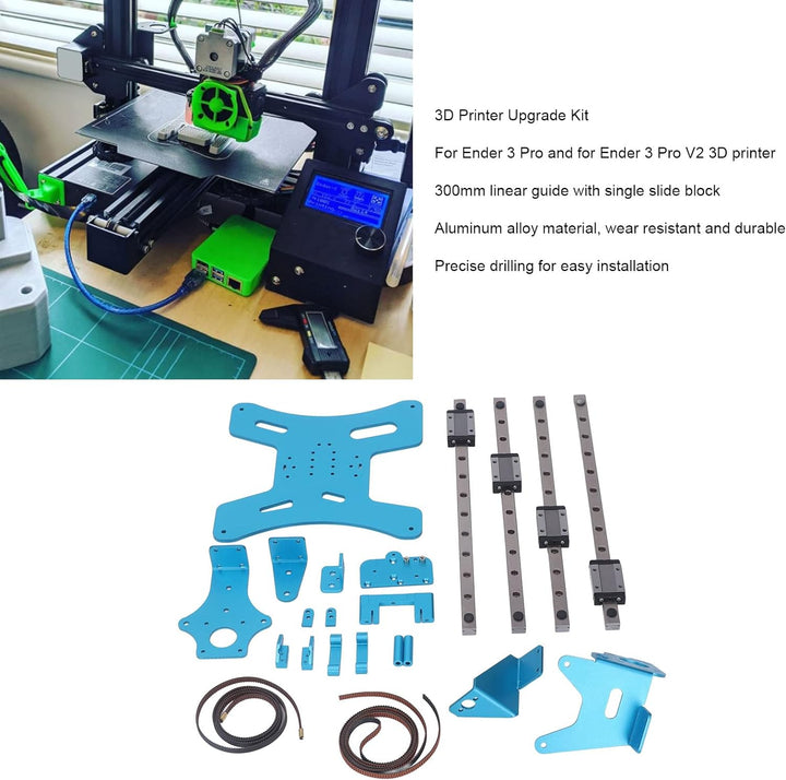 Fockety Modulares Y-Wagenplatten-Upgrade-Kit, 3D-Drucker-Upgrade-Kit mit Aluminiumplatte, Riemen, Sc