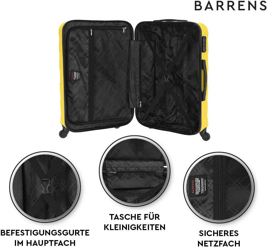 BARRENS Mittel Koffer | Aufgabegepäck | 66x46x26 cm | 60 L | Hochschlagfestes ABS-Material | Chiffri