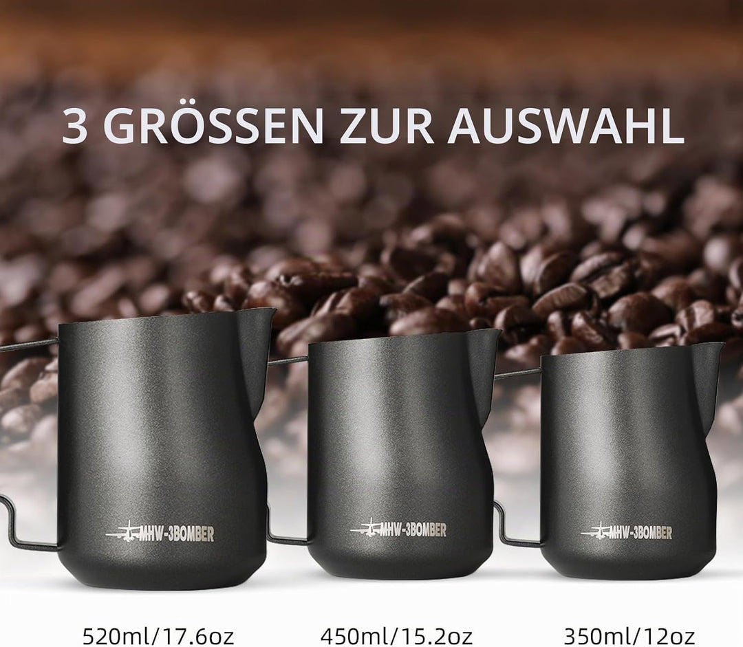MHW-3BOMBER 450ml(15oz) Milchkännchen Milchkanne Profi, 15oz Milchkännchen Edelstahl für Espresso, C