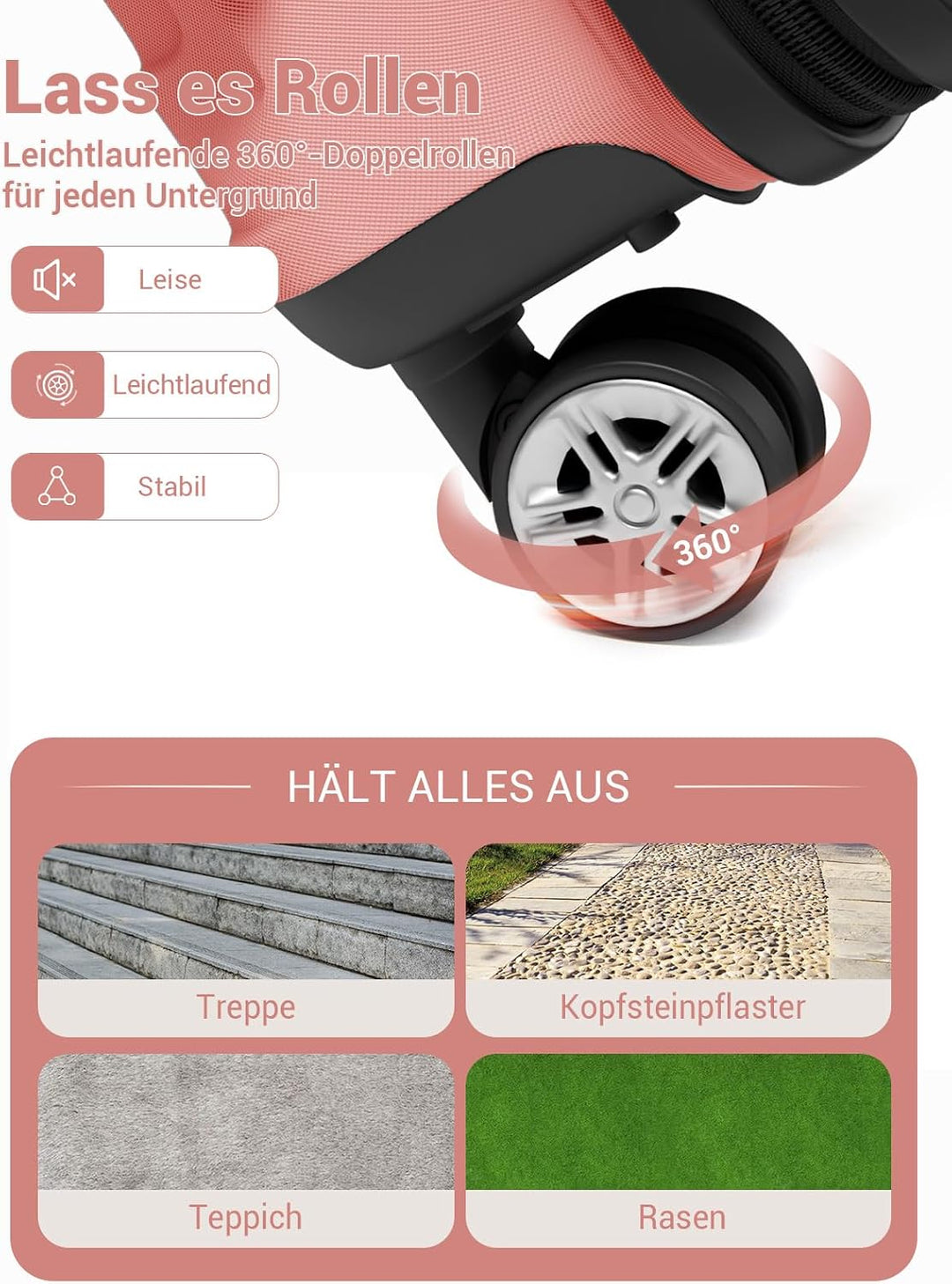 KONO mittelgrosser Koffer Hartschale ABS+PC, Reisekoffer Trolley mit TSA Schloss, Leichter Koffer mi