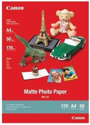 Canon Fotopapier MP-101 matt weiss - (DIN A4 50 Blatt) für Tintenstrahldrucker - PIXMA Drucker (170