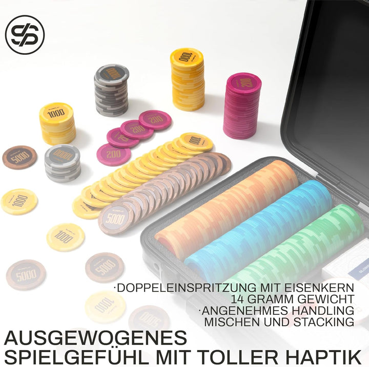 SLOWPLAY Godel 14g Ton Pokerchips-Set für Texas Hold’em, 500 STK [ohne Werte] Verfügt über einen hoc