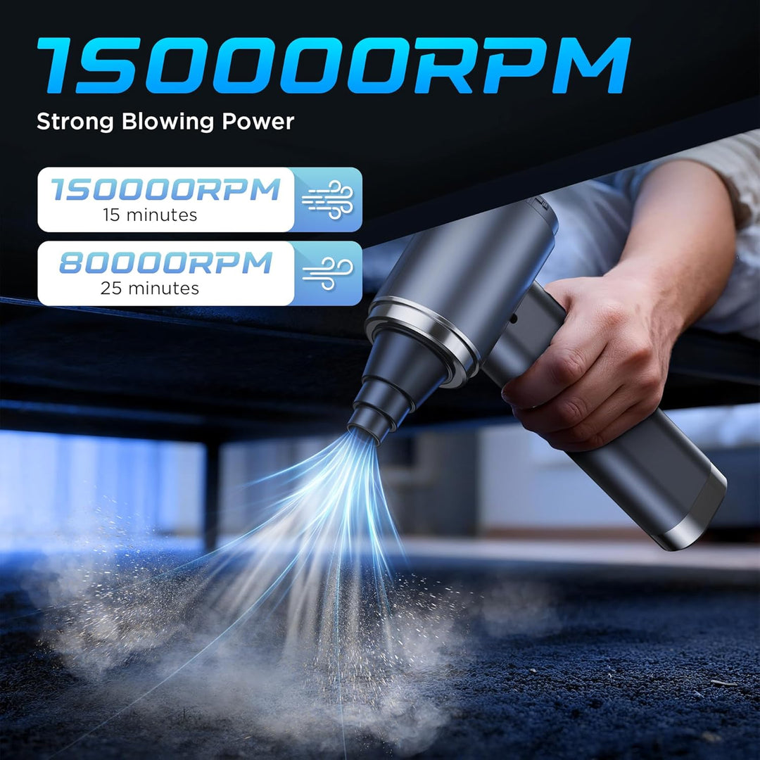 4in1 Handstaubsauger Akku, 25000Pa Handstaubsauger Kabellos, 2 Gang 6000mAh Mini Auto Staubsauger St