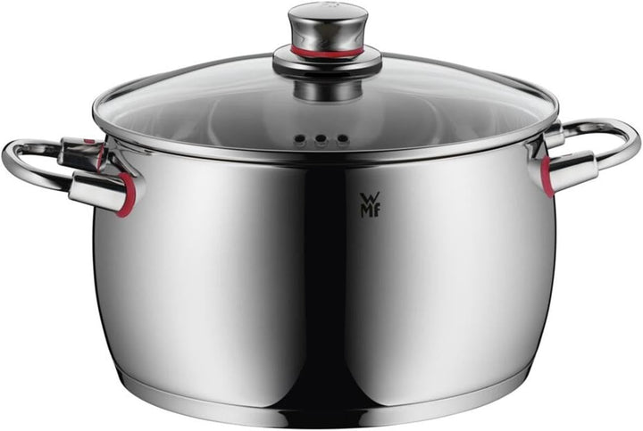 WMF Quality One Topfset Induktion 4-teilig, Kochtopf Set mit Glasdeckel, Cromargan Edelstahl poliert