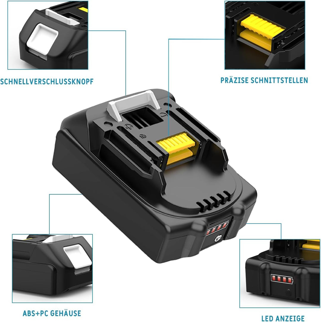 Energup 2 Stück 18V 3500mAh Akku für Makita Akku 18V BL1830 BL1815N BL1820 BL1830B BL1840