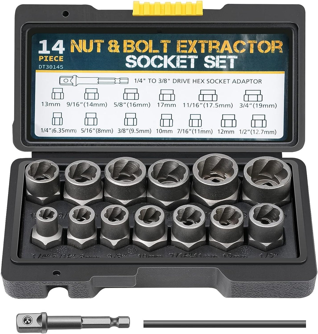 15-Piece Linksausdreher set/Muttern Entferner Set,Mutternsprenger-Ausdreher Set-Nut Remover Set,Scre