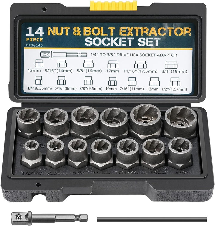 15-Piece Linksausdreher set/Muttern Entferner Set,Mutternsprenger-Ausdreher Set-Nut Remover Set,Scre
