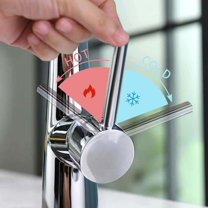 TIMACO Wasserhahn Küche Chrom 360° Drehbar Küchenarmatur mit Brause Mischbatterie Küche Armatur Küch