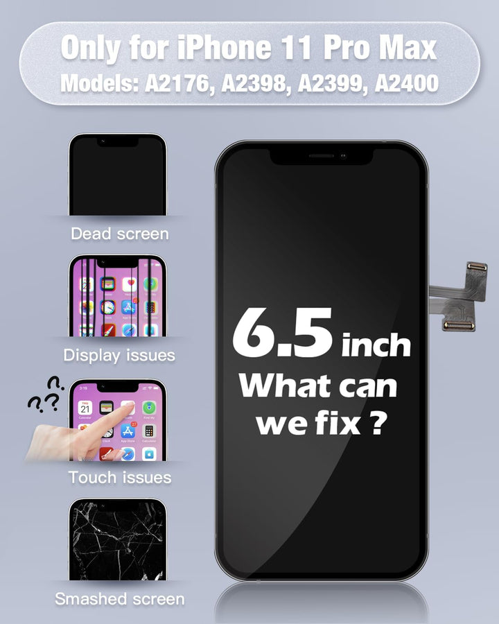 GULEEK Display für iPhone 11 Pro Max Bildschirm Ersatz 6,5 Zoll LCD Touchscreen 3D Touch Vormontiert