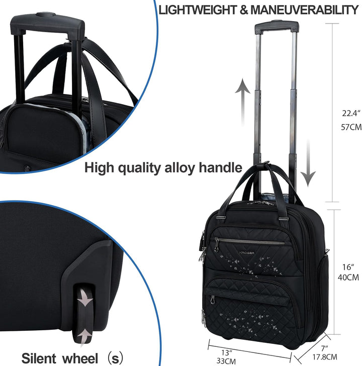 KROSER Handgepäck Koffer Trolley 40cm, Carry On Untersitzer Multifunktional 16-Zoll Leichter Über-Na