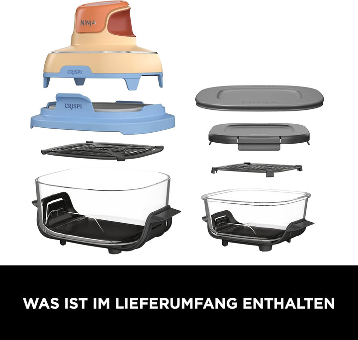 Ninja CRISPi Tragbare Heissluftfritteuse, 3,8 l & 1,4 l, 4-in-1: Heissluftfrittieren, Braten, Aufknu