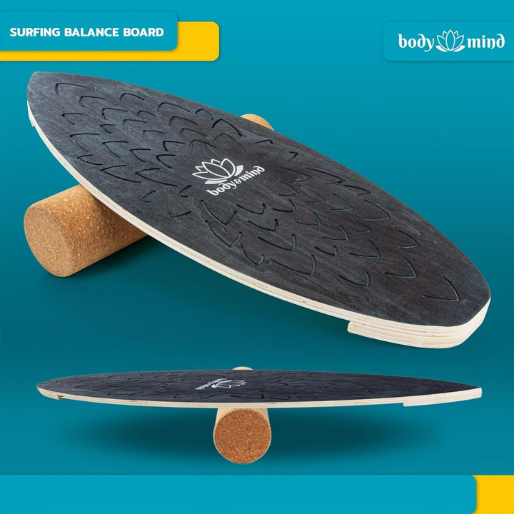 Balance-Board Surfbrett Surf Balance Wackelbrett für Physiotherapie Surf-Training; Trainiert Gleichg