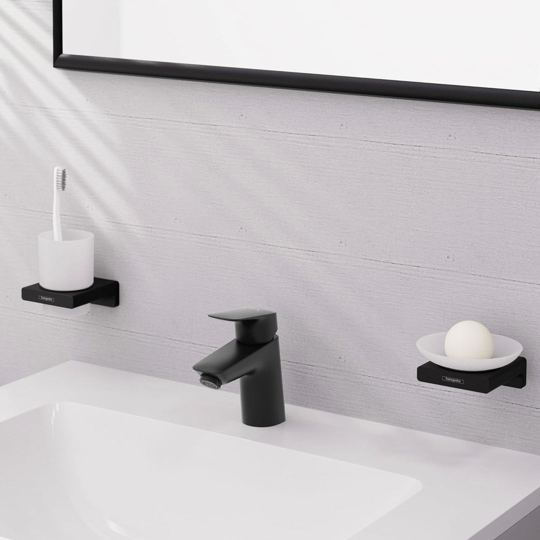 hansgrohe Logis - Waschtischarmatur ohne Ablauf, Wasserhahn Bad mit Auslauf Höhe 70mm, mit Zugstange