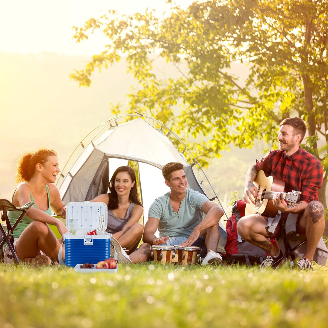 Relaxdays kleine Kühlbox, mit Griff, Tragegurt, Kunststoff Kühltasche, ohne Strom, 8 l, HBT 23,5 x 3