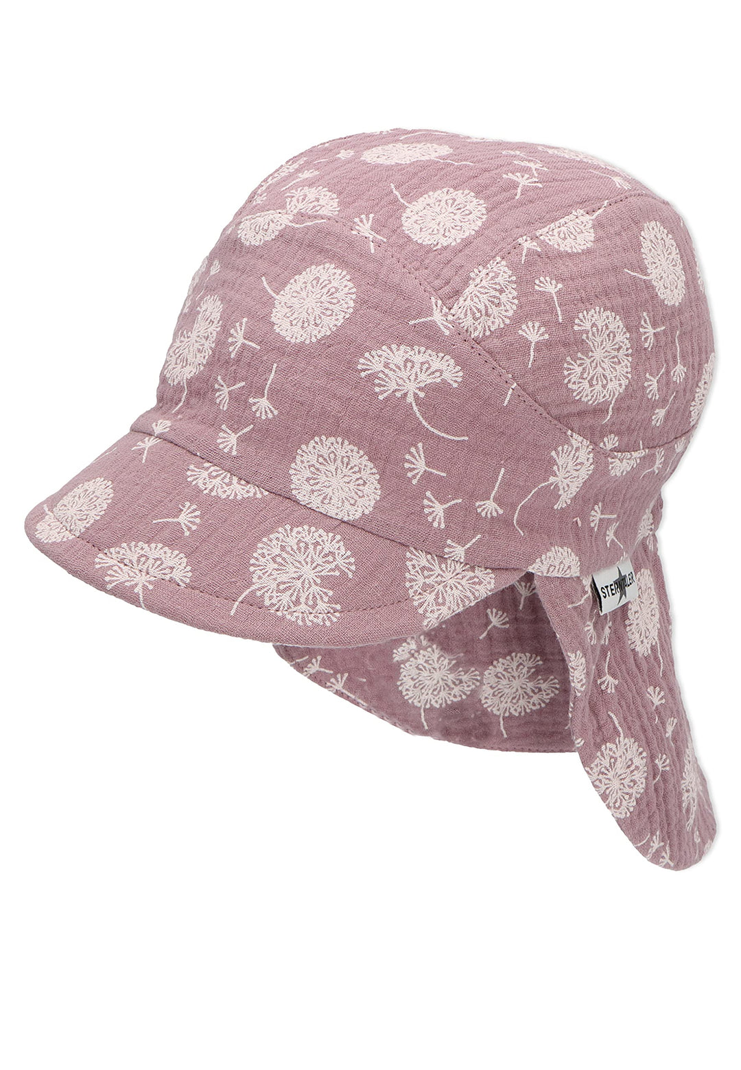 Sterntaler Mädchen Schirmmütze mit Nackenschutz Pusteblume Sonnenhut 53 Lila, 53 Lila