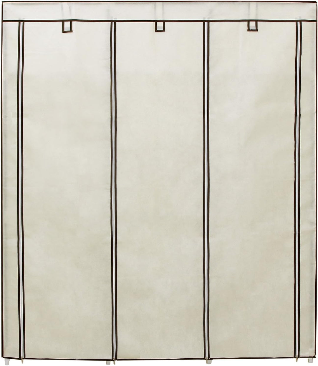 SONGMICS Kleiderschrank, Faltschrank, Stoffschrank, faltbare Garderobe mit 2 Kleiderstange, 175 x 15