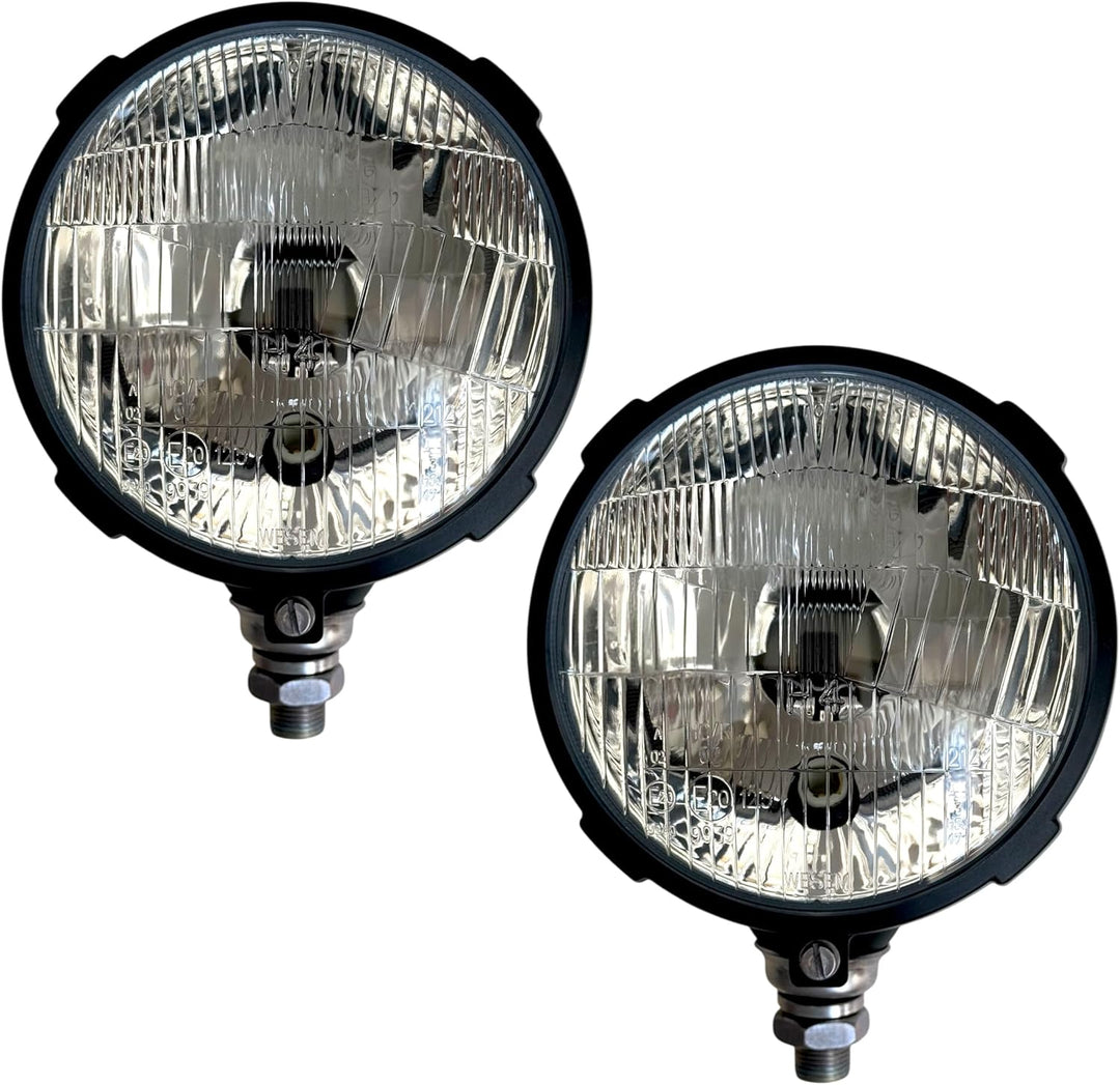 MelTruck® 2x H4 Scheinwerfer mit Keramik Lampensockel und Glühbirnen für Traktor Trekker Belarus