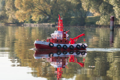 Carson – Feuerlöschboot TC-08 – ferngesteuertes Feuerwehrboot mit Spritze, RTR, 3-Kanal 2.4 Ghz Fern