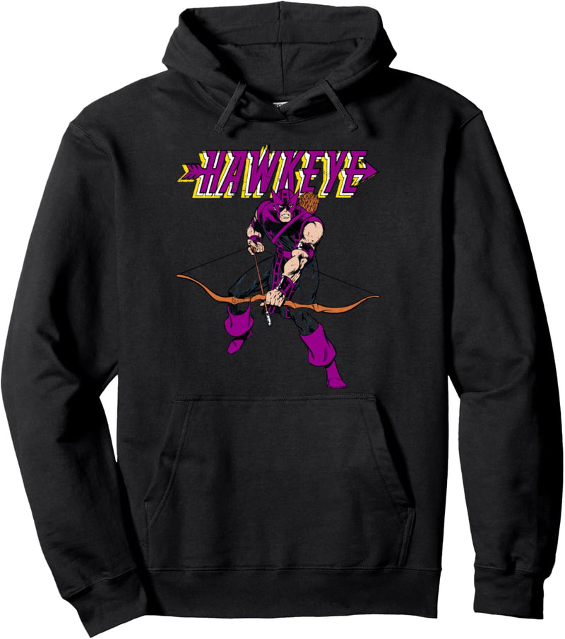 Marvel Hawkeye Retro Classic Pose Bow Arrow Pullover Hoodie