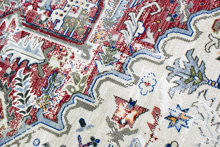 Teppich-Traum Modern klassischer Teppich mit orientalischen Verzierungen & Ornamenten in Creme rot o