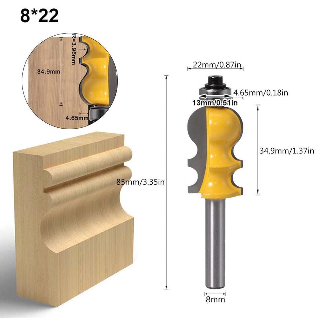 5 Stücke Verleimfräser, 8mm Schaft Oberfräser Lock Miter Router Bit Handlauf Fräser Trimmen