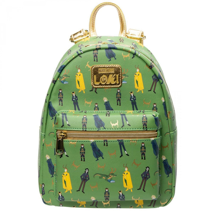 Loungefly Loki Multiverse Varianten Mini-Rucksack, Grün , Charakteraufdruck