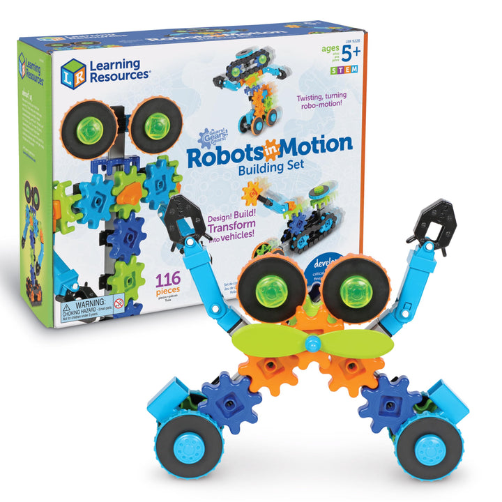 Learning Resources Gears! Gears! Gears! Roboter in Aktion, MINT, Zahnradspiel, Roboter-Zahnräder, Ab