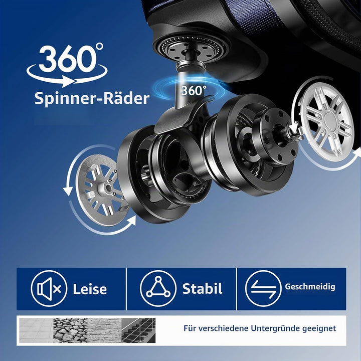 LALAHO Kofferset 3 teilig, Reisekoffer Set, Hartschalen Koffer Set aus ABS, Gepäckset mit Teleskopgr