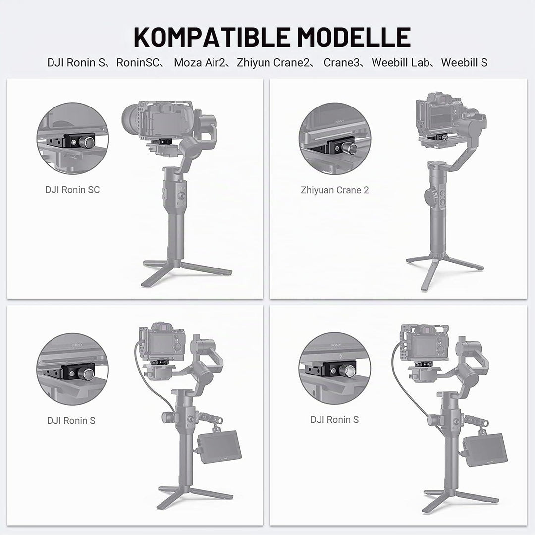 SMALLRIG Schnellspanner Clamp Kompatibel mit Arca Standard für DJI Ronin S/für Ronin SC und für ZHIY