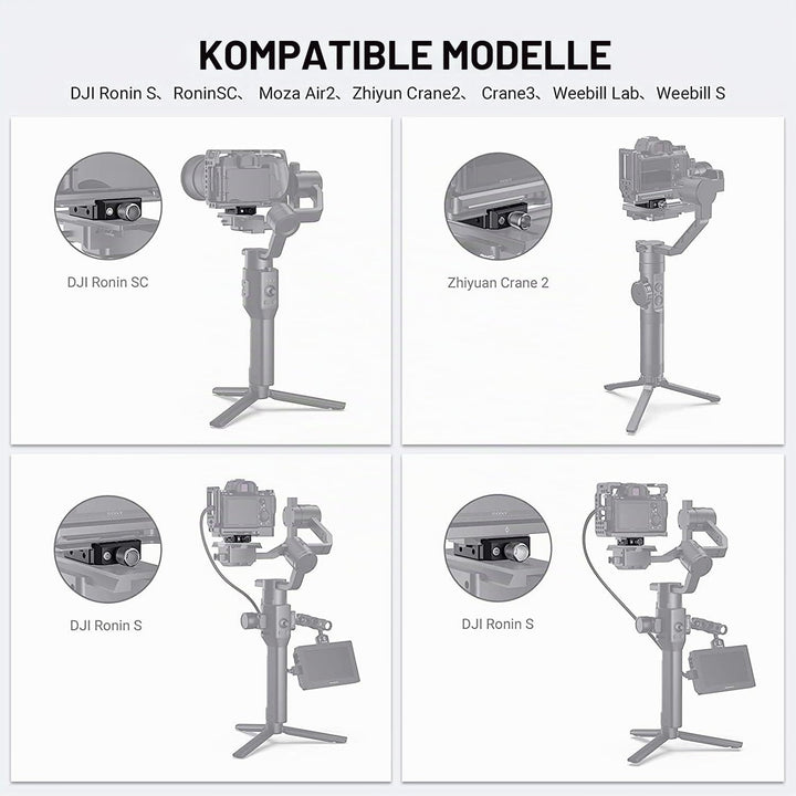SMALLRIG Schnellspanner Clamp Kompatibel mit Arca Standard für DJI Ronin S/für Ronin SC und für ZHIY