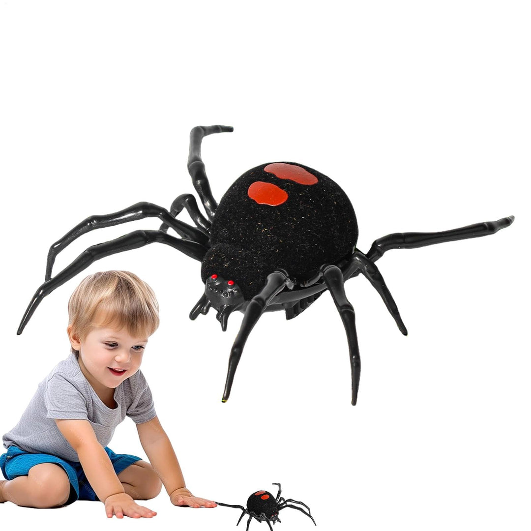 Schwarze Spinne für Streich, Wanderspinnenspielzeug, Streich gefälschter schwarzer Spinnensimulation