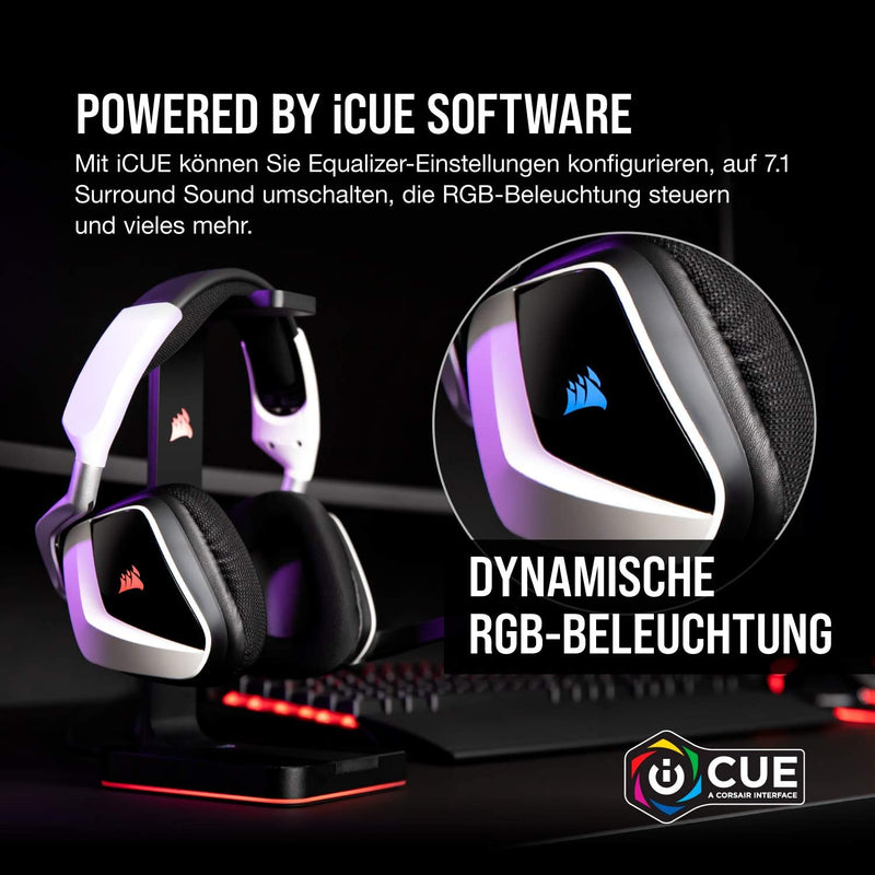 Corsair VOID ELITE Wireless-Gaming-Headset (virtueller 7.1-Surround-Sound, 2,4-GHz-WLAN mit geringer