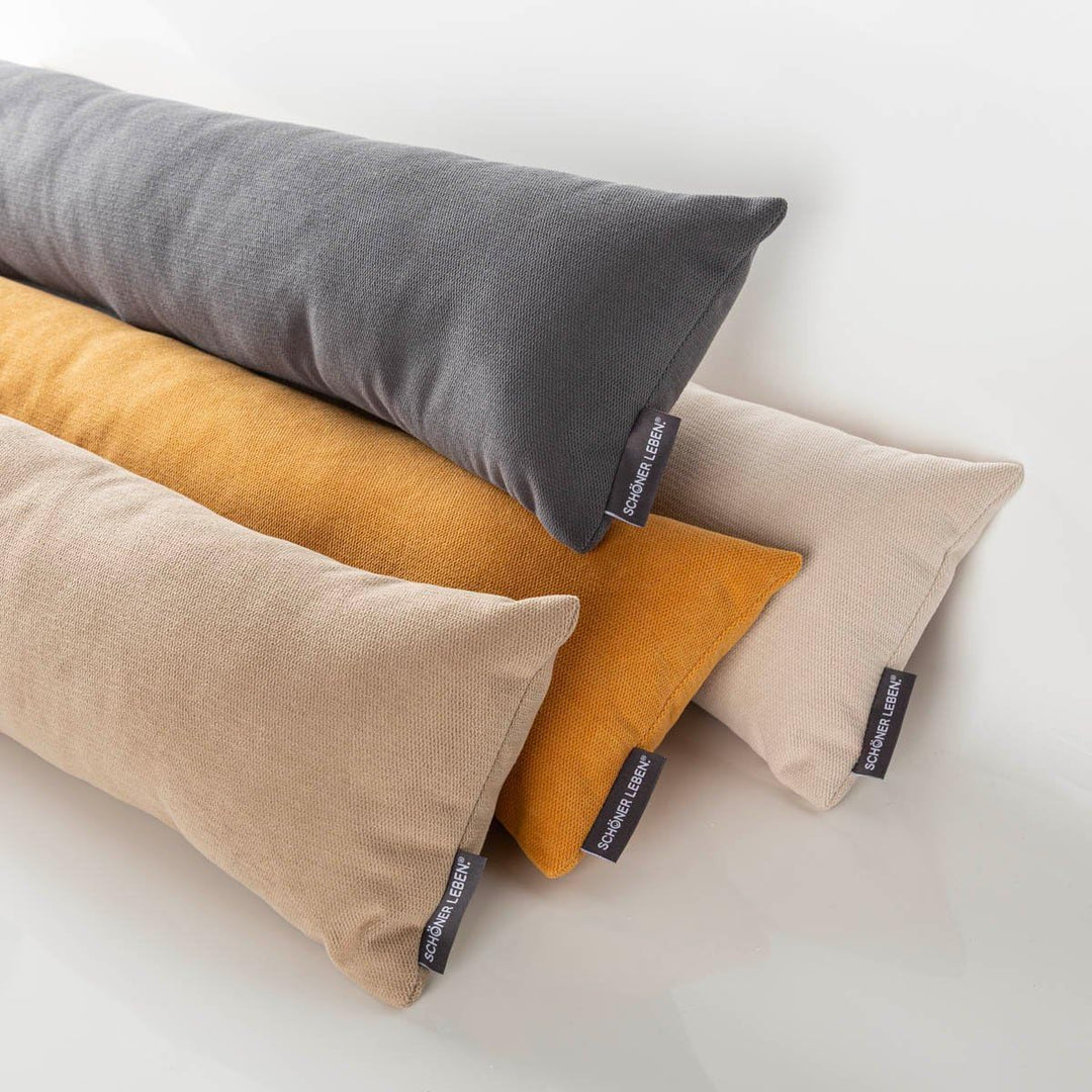 SCHÖNER LEBEN. Zugluftstopper Thermo Uni Senfgelb, Auswahl:90cm Länge 15x90cm, 15x90cm