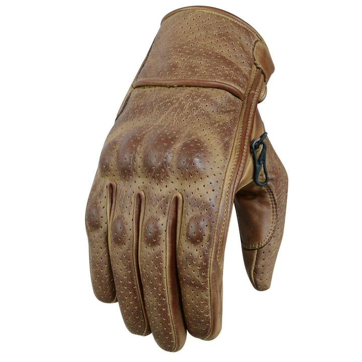Motorradhandschuhe , Leder Motorradhandschuhen, Chopper Vintage Leder Handschuhe (3XL, Braun) 3XL Br