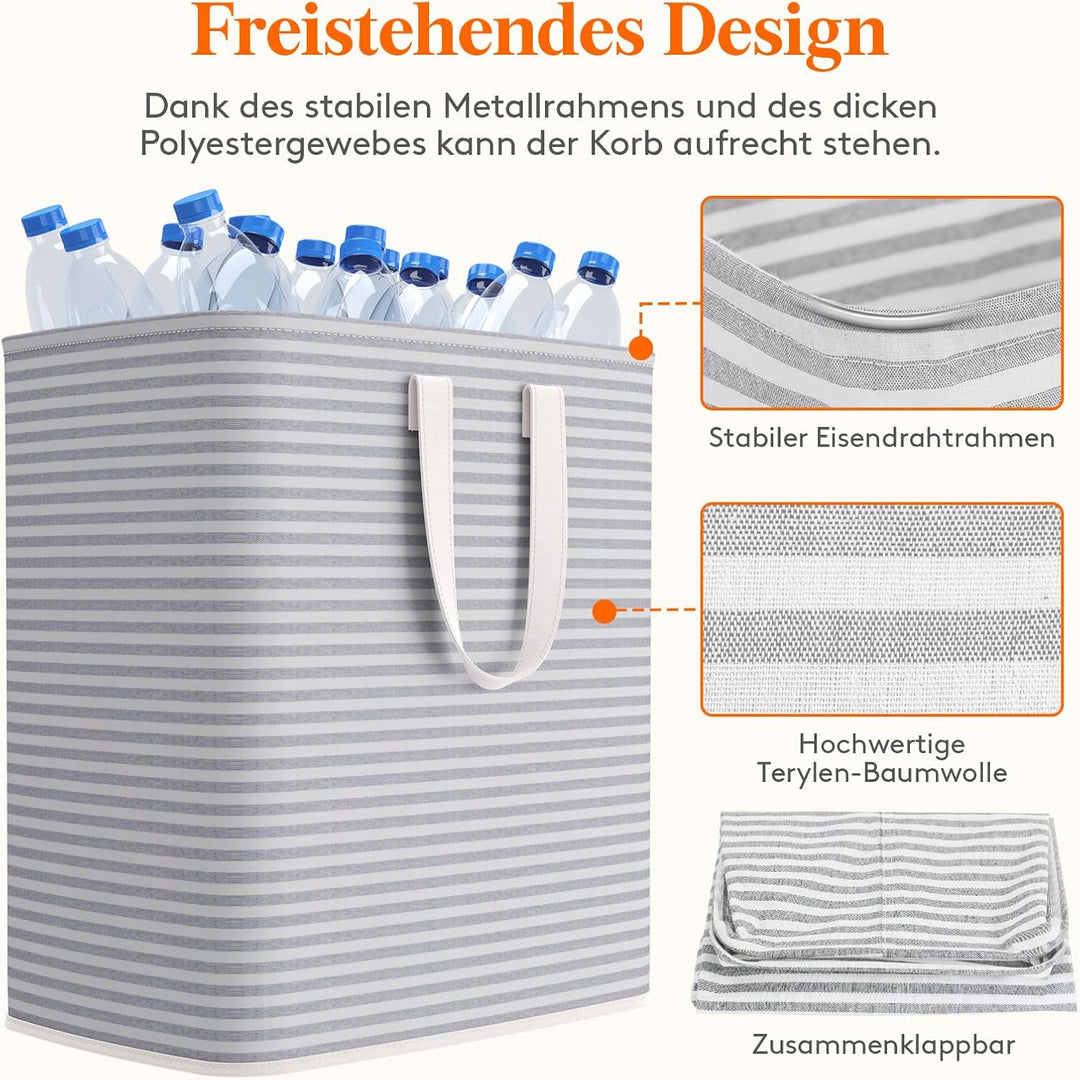 Lifewit 100L Wäschekorb Gross Wäschesammler Faltbar Wäschebox Wasserdicht Wäschesortierer Aufbewahru