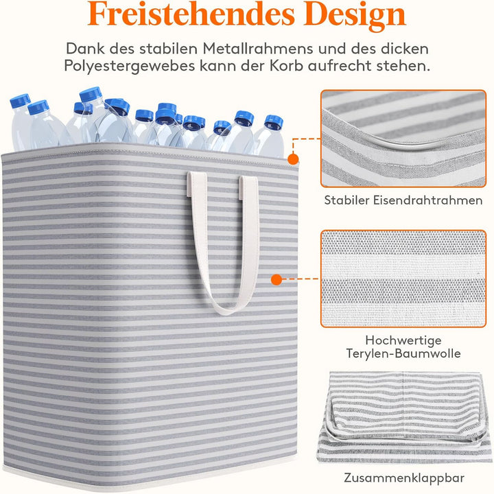 Lifewit 100L Wäschekorb Gross Wäschesammler Faltbar Wäschebox Wasserdicht Wäschesortierer Aufbewahru