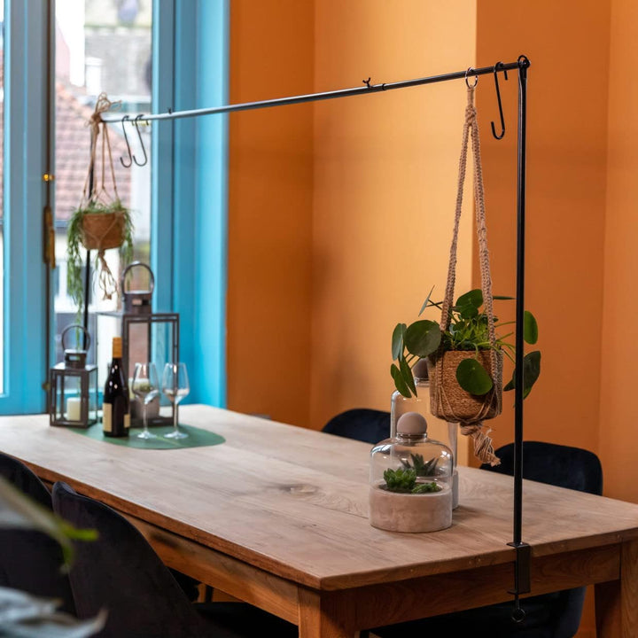 Tisch Deko Stange Klemme Gestell Deko Metall schwarz ausziehbar Tafel 117-211 cm
