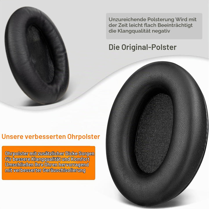 SOULWIT Lammfell Ersatzpolster Ersatz Ohrpolster für Sony WH-1000XM3 (WH1000XM3) Over-Ear Kopfhörer,