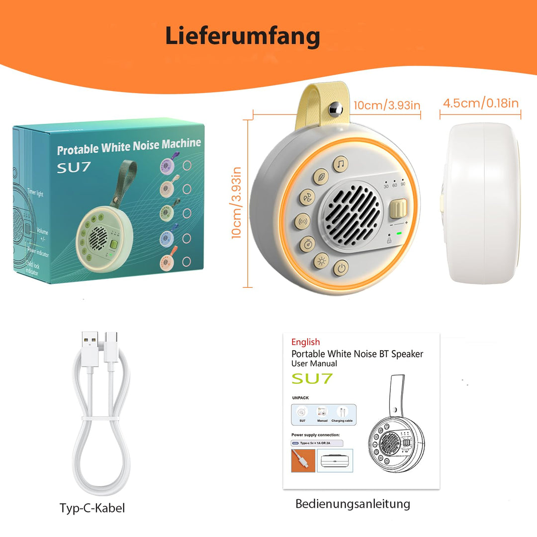 Lemnoi White Noise Machine Tragbare Einschlafhilfe Babys Geräuschmaschine Weisses Rauschen mit 22 Be