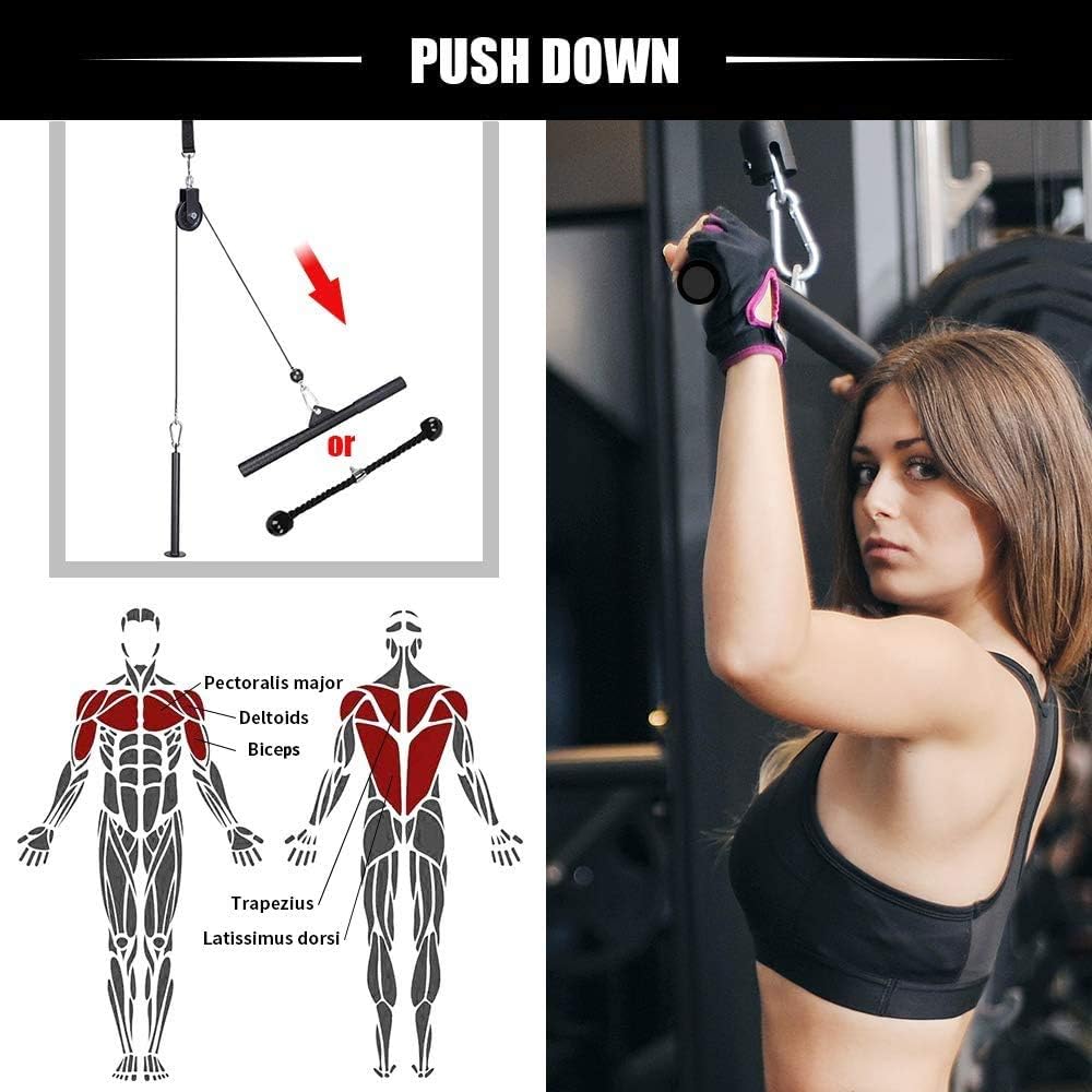 Morwealth Seilzug Fitness Kabelsystem, Latzug Unterarmtrainer kabelzug Unterarm Handgelenk Trainer A